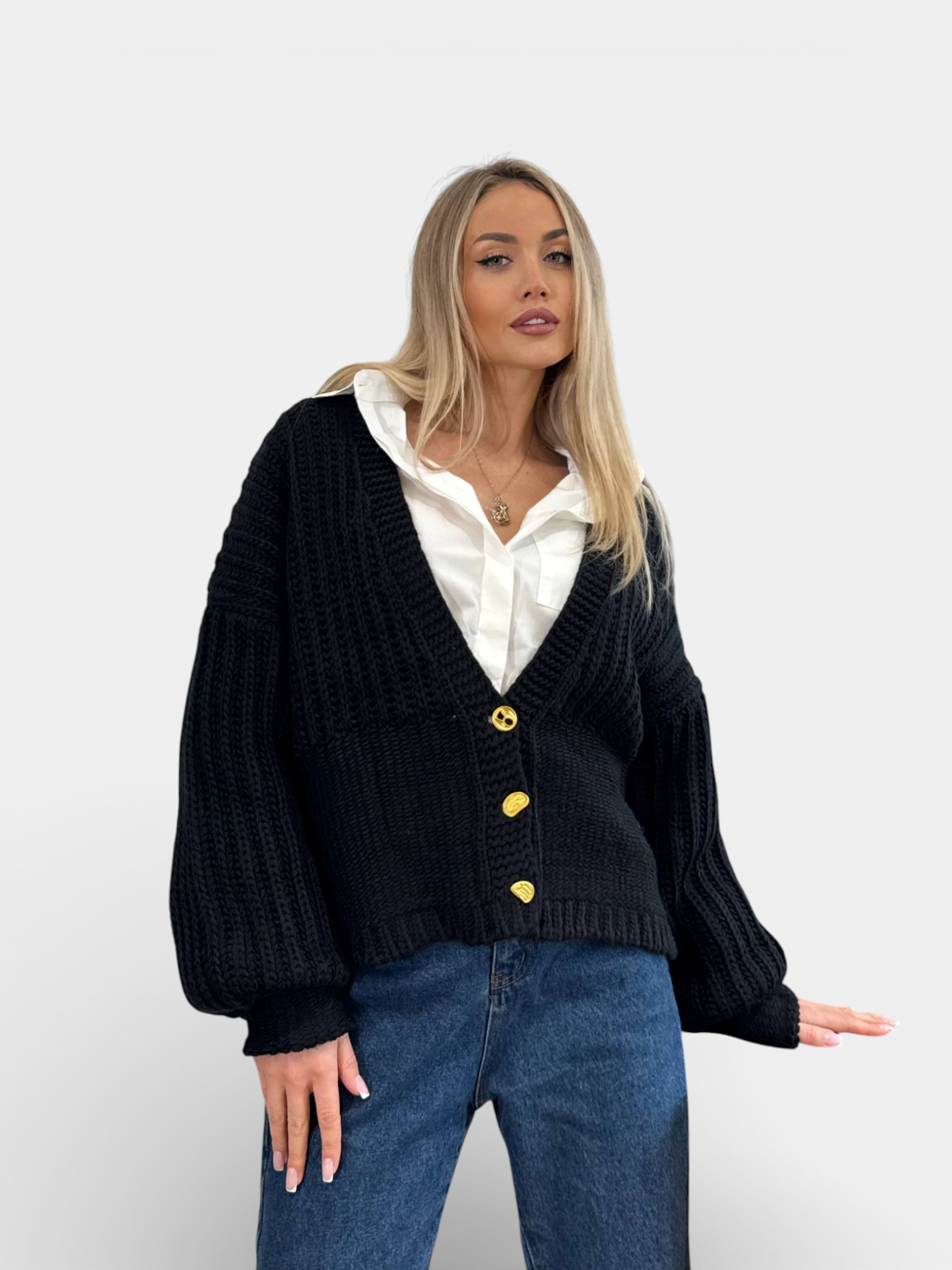 Кардиган вязанный SCHIAPARELLI черный 3455 Кардиган вязанный SCHIAPARELLI черный 3455