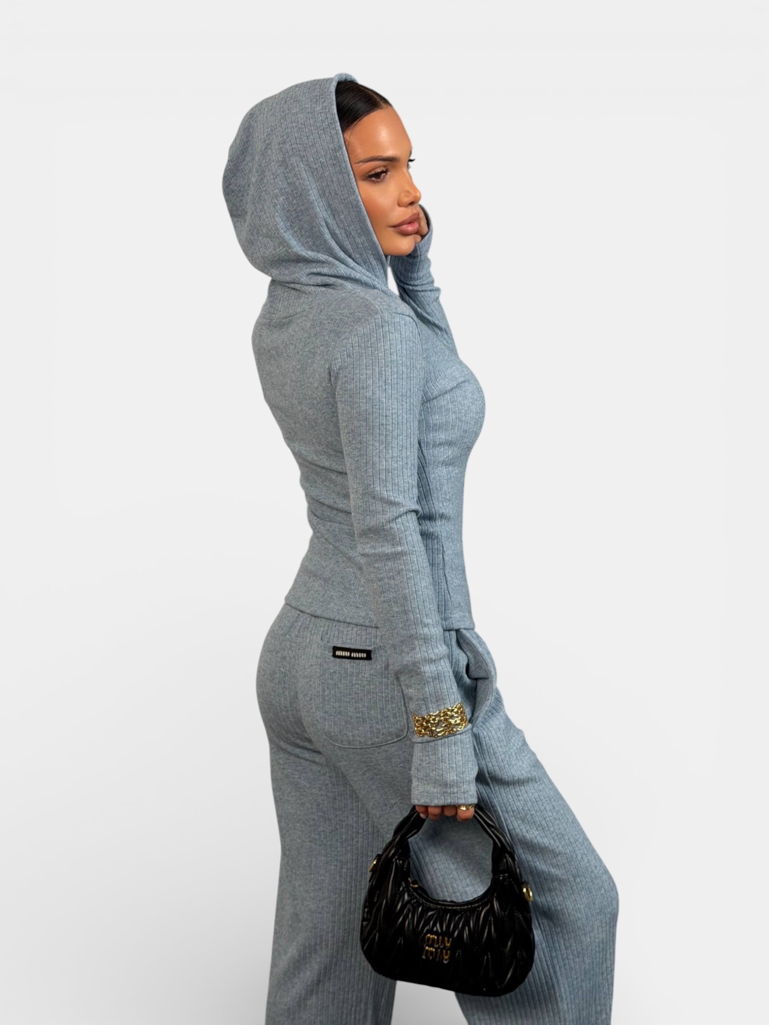 Костюм Miu Miu спортивный серо голубой 3482 Костюм Miu Miu спортивный серо голубой 3482