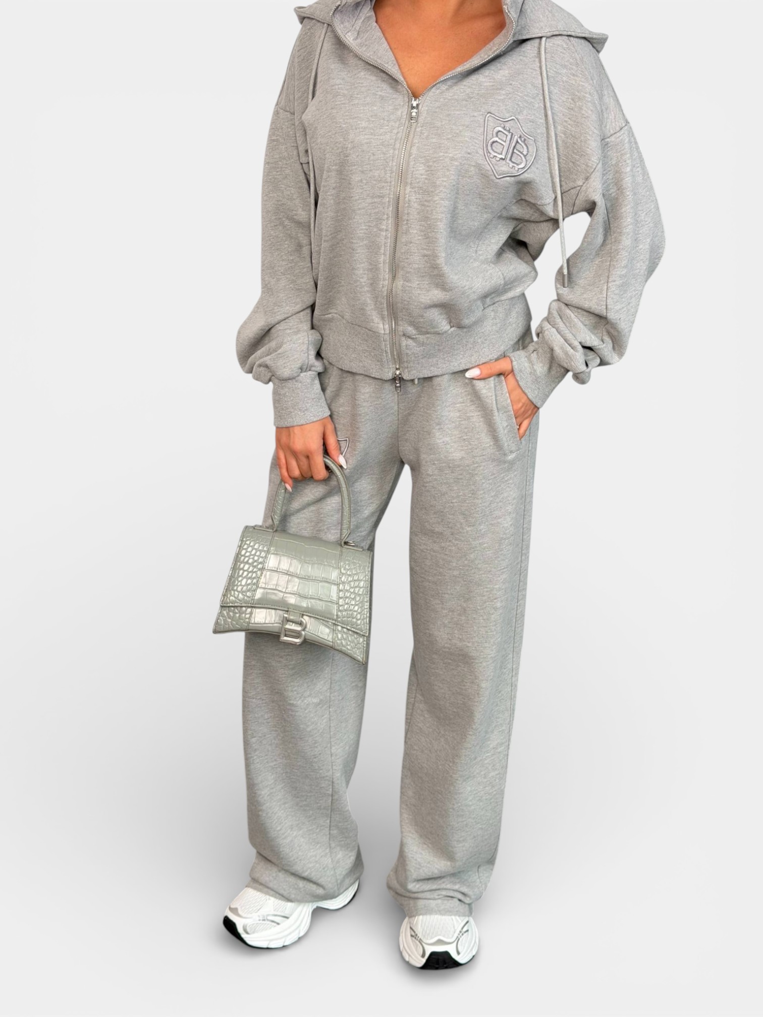 Костюм спортивный BALENCIAGA на молнии темно серый 3445 Костюм спортивный BALENCIAGA на молнии темно серый 3445