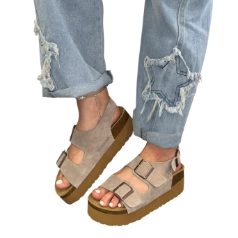 Сандалии женские BIRKENSTOCK натуральная замша капучино 3112 Сандалии женские BIRKENSTOCK натуральная замша капучино 3112
