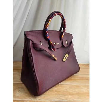 Сумка Hermes Birkin из натуральной кожи бордовая 3142 Сумка Hermes Birkin из натуральной кожи бордовая 3142